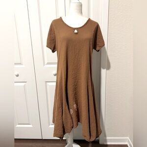 100% Cotton Chocolate Brown Oh My Gauze Florida Maxi Dress Feather Natural Fiber